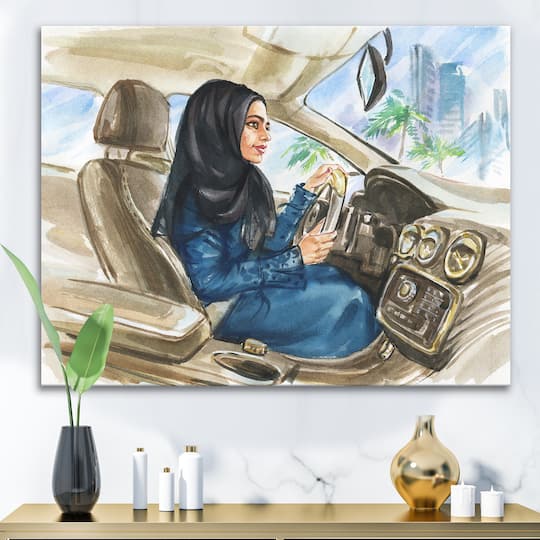 Designart - Arabian Woman Driving A Car I